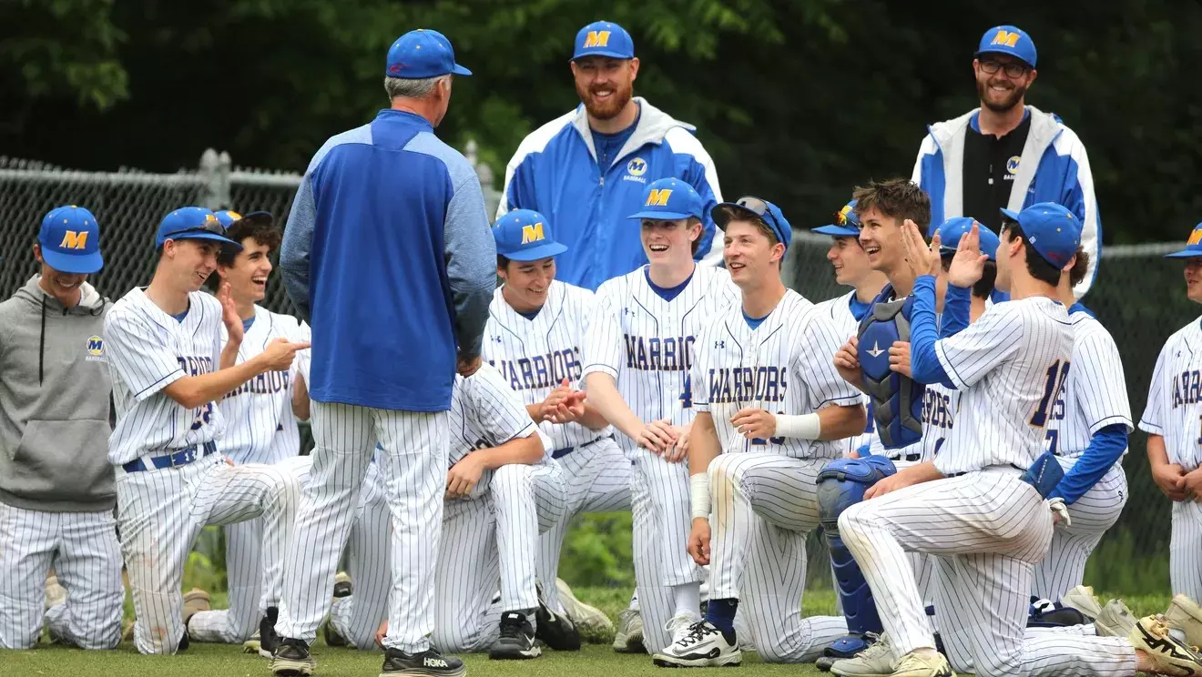 Baseball team gathered together during a tournament game